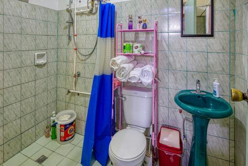 a bathroom with a toilet and a sink at Gina’s Homes in Sagada