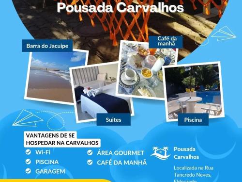 a collage of photos of the resorts at Pousada Carvalhos - Camaçari in Camaçari