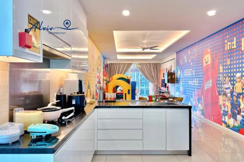 Una cocina o cocineta en The Shore Kids Wonderland I Family 6-10pax I Kids Friendly I JonkerSt