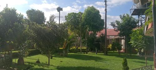 Dole Gardens Naivasha في نيفاشا: ساحة فيها اشجار وعبارة في الخلفية