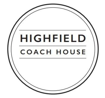 a logo for a highfield coach house at Highfield Coach House in Lymington