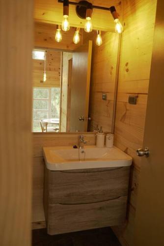Koupelna v ubytování Cabaña Loft Pukara a 15 min de Puerto Varas