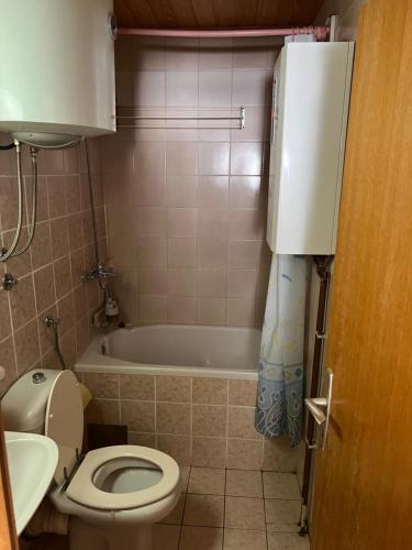 łazienka z toaletą i wanną w obiekcie Kosuta I8 w mieście Pale