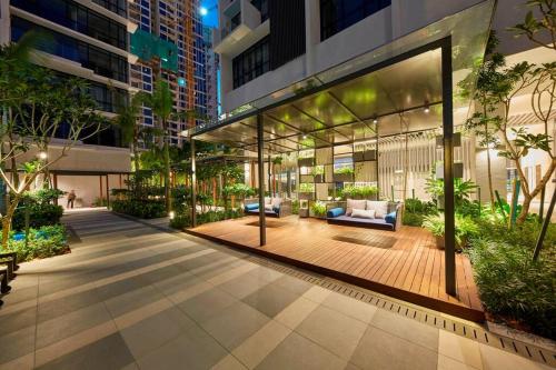 an empty courtyard of a building at night at Grand Medini, Iskandar Puteri, Johor in Nusajaya