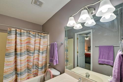 a bathroom with a sink and a mirror at Georgetown Home about 6 Mi to Kentucky Horse Park! in Georgetown