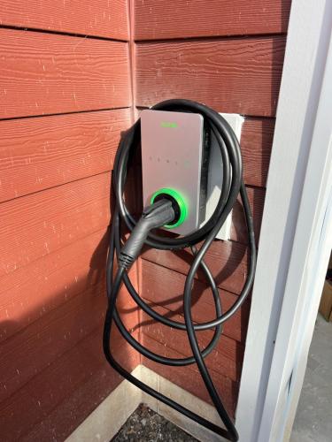 a charger is hooked up to a wall at Lake view cottage with three ensuites and elevator in Fort Erie