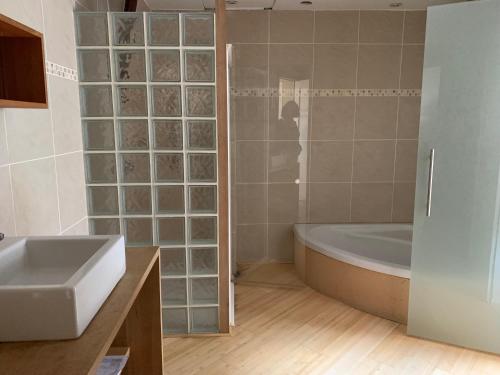 Ένα μπάνιο στο Appartement vue sur Meuse