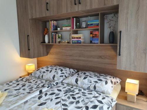En eller flere senge i et værelse på Apartmán Moje Malé Lipno