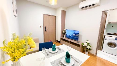 Η κουζίνα ή μικρή κουζίνα στο Astra Sky River Chang Khlan Chiang Mai