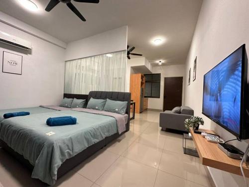 Televisyen dan/atau pusat hiburan di Plazio 1 Bedroom & Studio