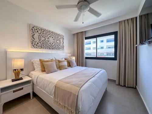 Postel nebo postele na pokoji v ubytování Fantastic luxury apartment with BBQ and Picuzzi