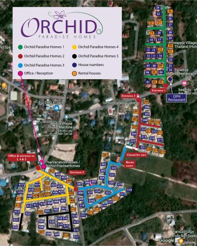 a map of the orchid home at Orchid Paradise Homes Villa in Hua Hin