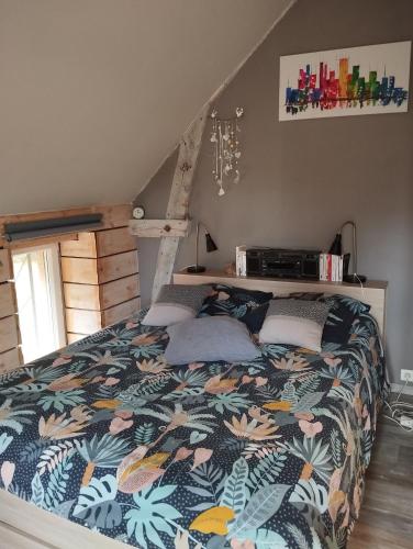 Postel nebo postele na pokoji v ubytování Gîte zen
