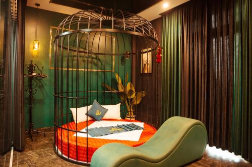 Postel nebo postele na pokoji v ubytování Sky Hotel Bắc Giang
