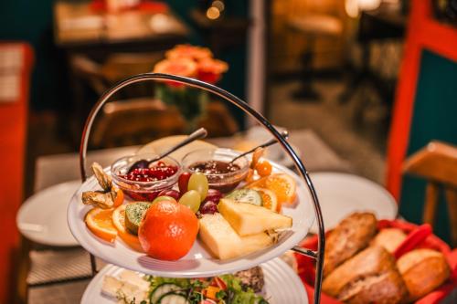 a plate of food on top of a table at Oma's Küche & Quartier in Binz