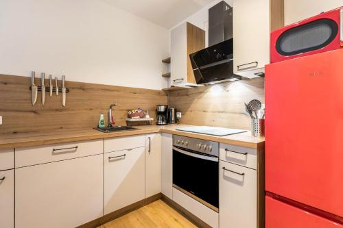 Kuchyň nebo kuchyňský kout v ubytování Hodderup Wohnung 10