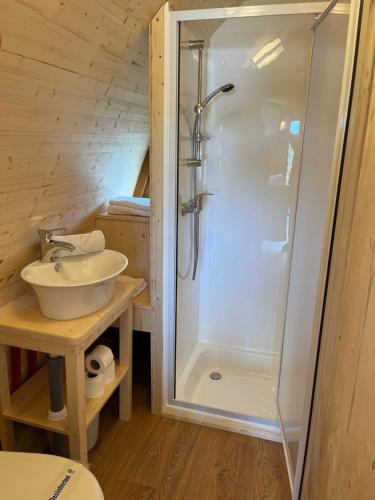 Koupelna v ubytování Camping Deva