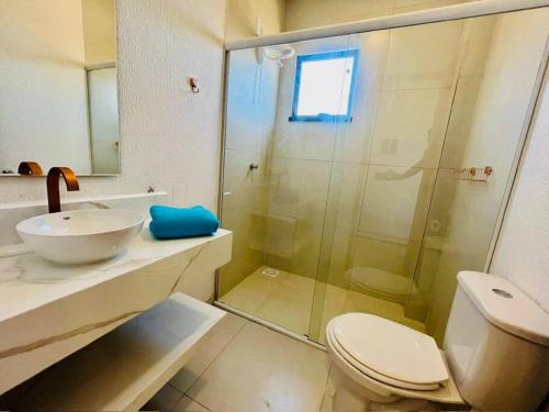 Phòng tắm tại Paradise on Praia do Barro Preto