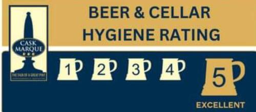 a sign that says beer and cellar hygiene rating at The White Lion Inn in Brinklow