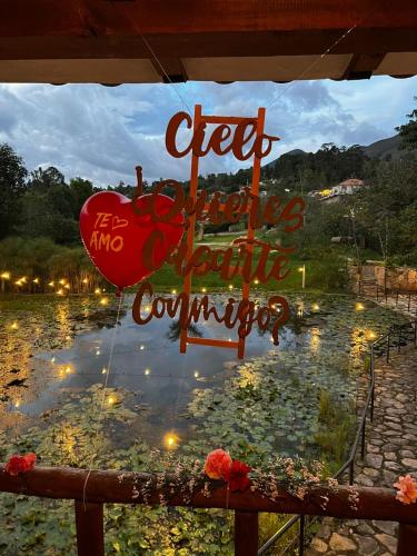 a sign that reads creepuceuceuceuceucelake corruption at Hotel Casa Cantabria Campestre in Villa de Leyva