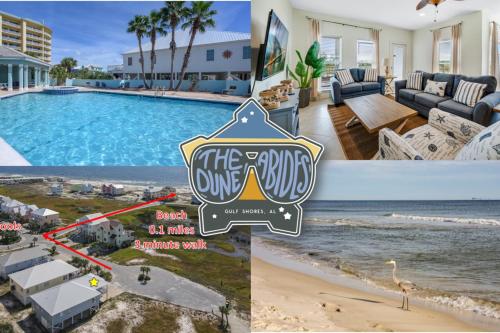a collage of photos of a villa with a swimming pool at Pet Friendly Ft Morgan Beach Home w/ Views! in Gulf Shores