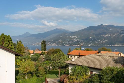 a view of a town with a lake and mountains at Residence Azalea&glicine by Halldis in Griante Cadenabbia
