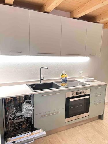 a kitchen with a sink and a dishwasher at Agordo Col di Foglia in Agordo