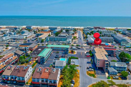an aerial view of a town next to the ocean at Town of Dewey Beach - 1609 Coastal Hwy, The Opal #S207 in Dewey Beach