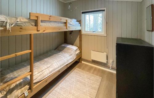 a room with two bunk beds and a window at Gorgeous Home In Trysil With House A Mountain View in Trysil