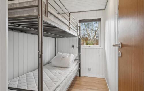 a bunk bed in a room with a window at Nice Home In Middelfart With Kitchen in Middelfart