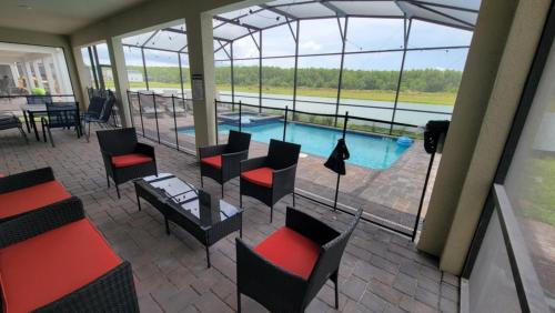 a view of a swimming pool from a building at Winterfield Storey Lakeview 4173 in Kissimmee