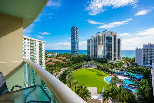 a balcony with a view of a resort at Ocean Reserve 14th floor - Wonderful Ocean View - STR00454 in Miami Beach