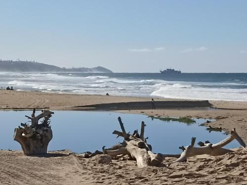 a pool of water on a sandy beach at Driftsands 23 in Doonside
