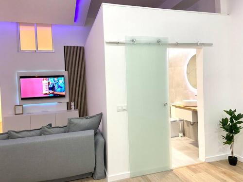 Μια τηλεόραση ή/και κέντρο ψυχαγωγίας στο Apartamento Savaya Suite