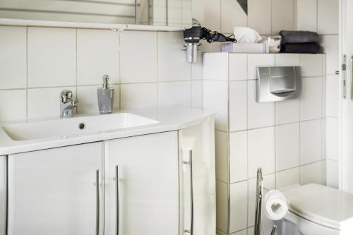 a bathroom with a sink and a toilet at Nice Days in Bad Harzburg
