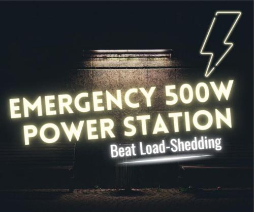 um sinal que diz que a estação de energia de emergência é lenta, evitando a perda de carga. em San Lameer Villa 2200 by Top Destinations Rentals em Southbroom