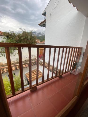 a view from the balcony of a house at Hotel El Embrujo in Villa de Leyva