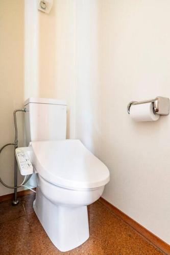 a bathroom with a white toilet in a room at Private Villa J プライベートヴィラJ in Narusawa