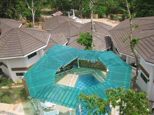 an overhead view of a swimming pool in a house at Coron Hilltop View Resort in Coron