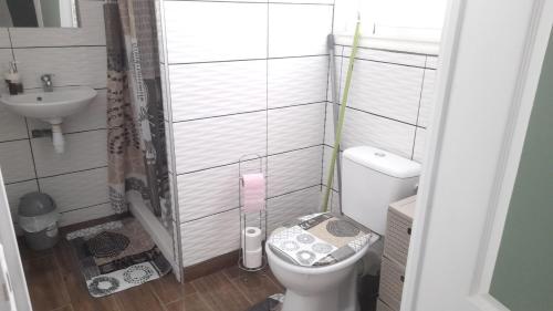 Koupelna v ubytování Bungalow charmant à Saint Paul avec terrasse et jardin privatif