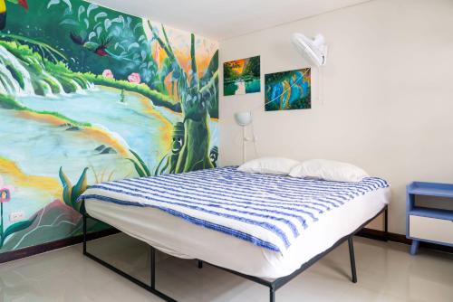 Кровать или кровати в номере Hostal De La Fuente