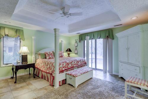 a bedroom with a bed and a ceiling fan at 62 Port Tack, Hilton Head Island, SC, 29928 in Hilton Head Island