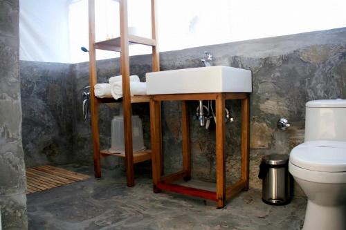 a bathroom with a sink and a toilet at Hail Himalayas in Chail