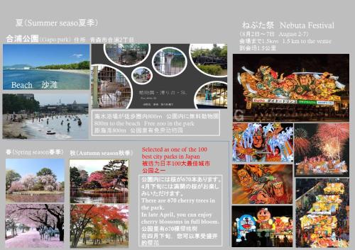 a collage of pictures of different places on a website at Big Stone Tsukuda 45平米 2SDbed 2For3F in Aomori