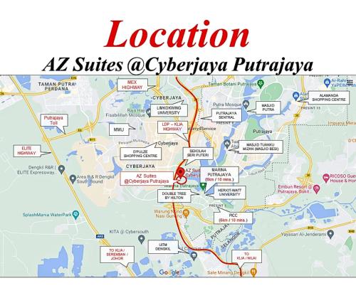 a map of the cities of cypriotipotaurrency at AZ Suites 1 @Putrajaya Cyberjaya in Cyberjaya