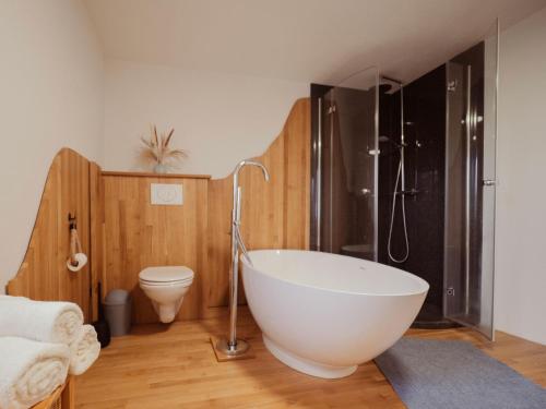Koupelna v ubytování Ferienhaus Oelsener Höhe