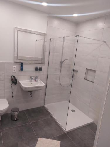 Koupelna v ubytování Hotel Stern