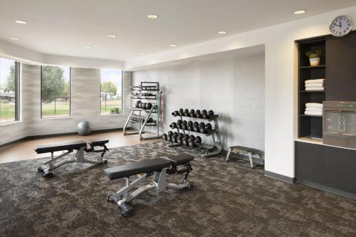 a fitness room with a gym with exercise equipment at Fairfield Inn & Suites by Marriott West Kelowna in West Kelowna