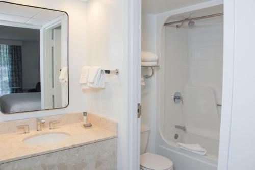 a bathroom with a sink and a toilet and a mirror at The Inn at Opryland, A Gaylord Hotel in Nashville