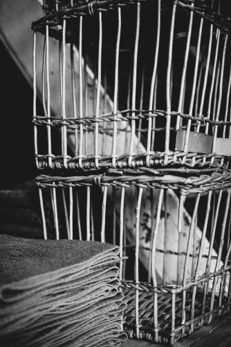 a cage full of food sitting on a table at Poëziehotel Surplace - 15 min van Pairi Daiza & industriezone Ghislenghien in Bever